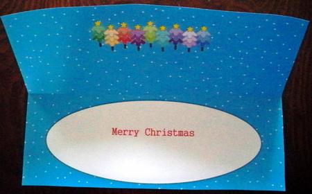 Multicoloured Christmas Trees Large Dl Insert 4 by Helen Gomm