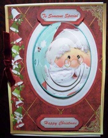 Lovely Santa in a Ocal Frame ( Pyramid ) by Helen Gomm