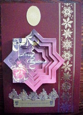 Merry Christmas Reversed Pyramid Star Mini Kit Red by Helen Gomm
