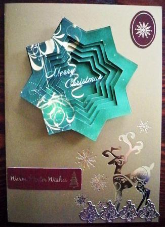 Merry Christmas Reversed Pyramid Star Mini Kit Green by Helen Gomm