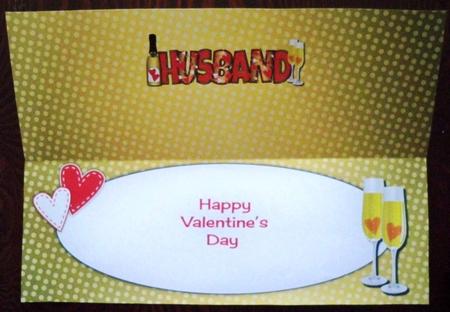 Valentines Hearts and Bubbly Husband Large Dl Insert by Helen Gomm