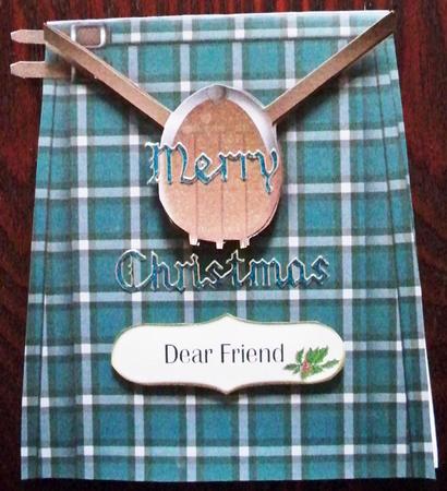 Kilt Card - Teal by Helen Gomm