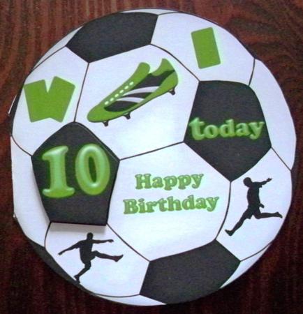 Shaped Football Card in Green by Helen Gomm