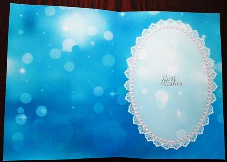 Blue Sparkles, White Lace and Pearl Insert by Helen Gomm