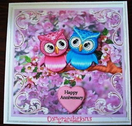 Owls and Apple Blossoms by Helen Gomm