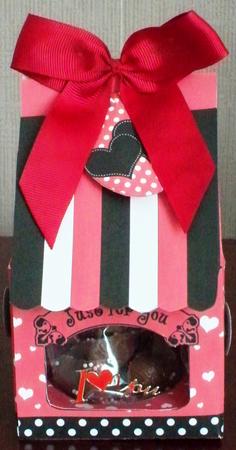 3D Romantic Hearts Milk Carton Cupcake or Treat Box Mini Kit by Helen Gomm