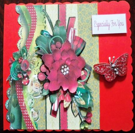 Red Flower with Berries by Helen Gomm