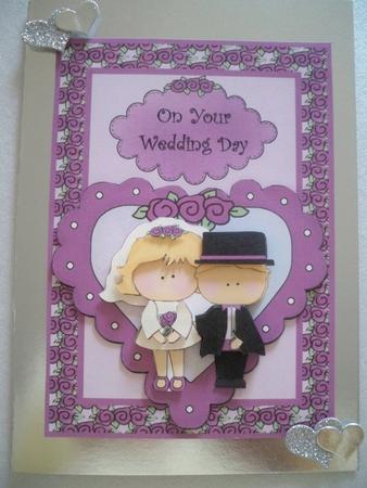 Wedding Card Front and Decoupage by Helen Gomm