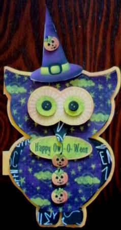 Happy Owl-o-ween Shaped Card Mini Kit by Helen Gomm