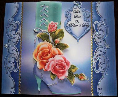 Mother's Day Floral Boot Fronted Card Mini Kit by Helen Gomm
