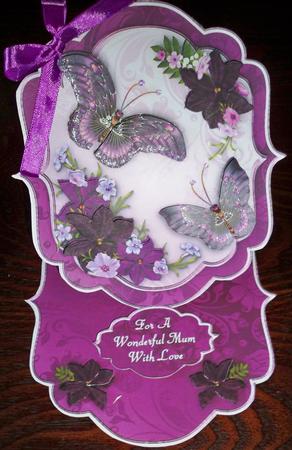 Floral Fantasy Bracket Shaped Easel Card Min-kit by Helen Gomm