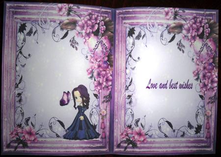 Purple Butterfly Birthday Girl Insert by Helen Gomm