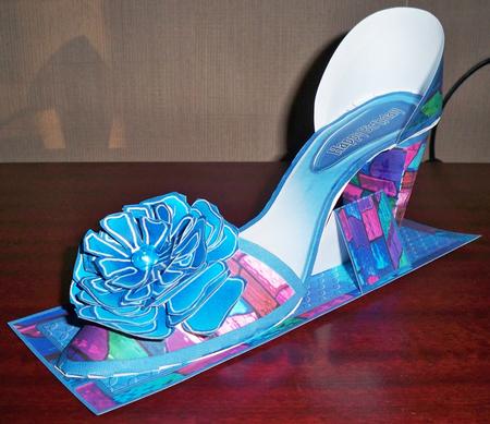 I Love Shoes Kit a Shoe of Many Colours with 3D Rose by Helen Gomm
