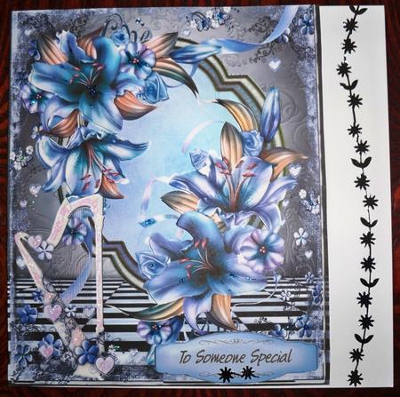 Beautiful Winter Lillies in Blue  by Helen Gomm