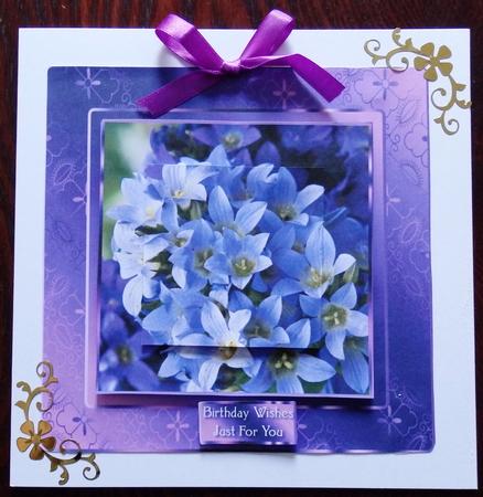 Purple Floral Birthday / Mother's Day Quick Card by Helen Gomm