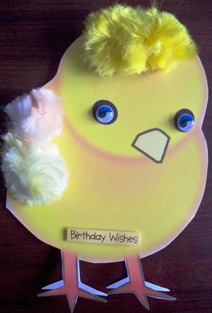 Baby Chick Shaped Card by Helen Gomm