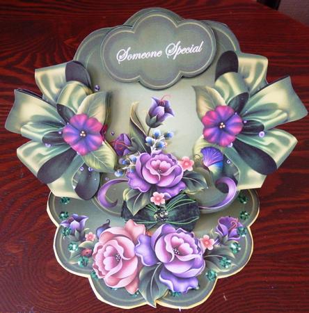 Flower Layered Easel Card by Helen Gomm