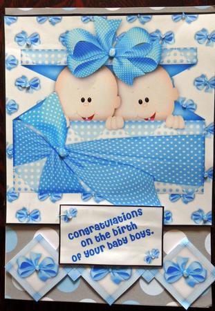 Twin Boys Exploding Card by Helen Gomm