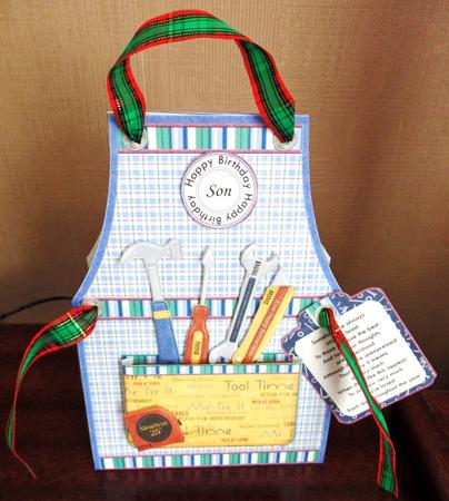 DIY Enthusiast Work Apron Tent Card Mini Kit by Helen Gomm