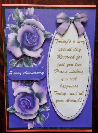 Lovely Anniversary Verse and Topper Card  by Helen Gomm