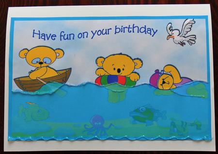 Ocean Scene Birthday A4 Card by Helen Gomm