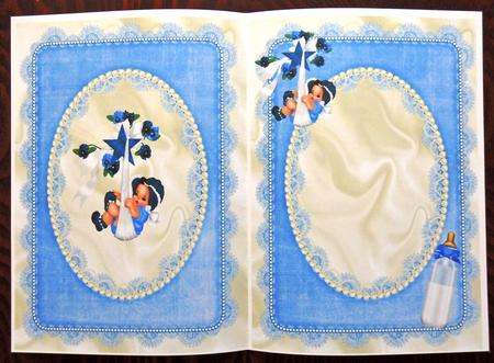 Baby Boy with a Cute Little Curl A5 Insert by Helen Gomm