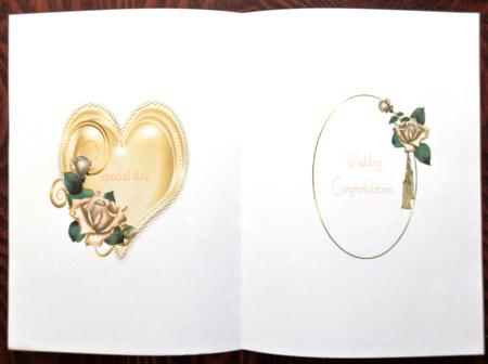Golden Wedding Heart and Roses Pyramid Insert by Helen Gomm