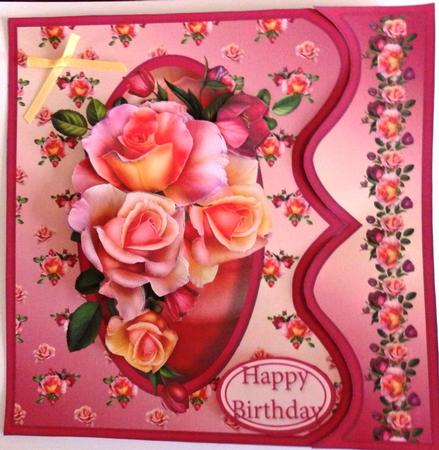 Pastel Roses Offset Bracket Card Mini Kit by Helen Gomm