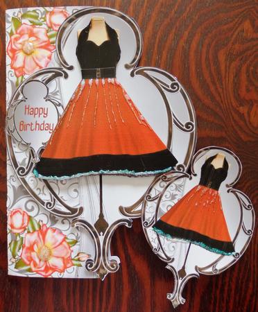 Rich Elegance - Art Deco Framed Dress Shaped Card Mini Kit by Helen Gomm