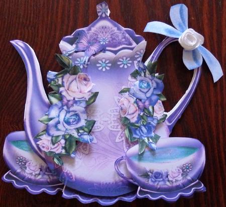 Beautiful Colorful Roses with Teapot by Helen Gomm