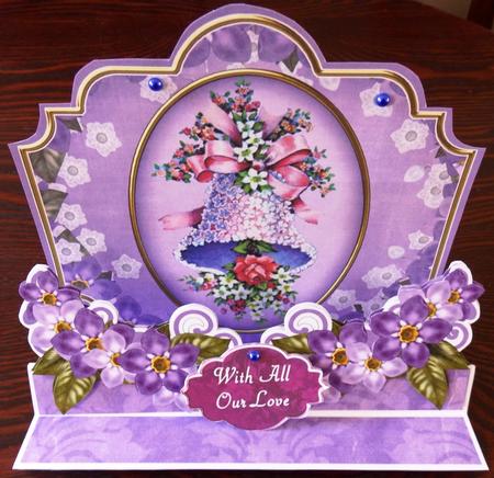 Lilac Wedding Bell 3D Easel Card Mini Kit by Helen Gomm
