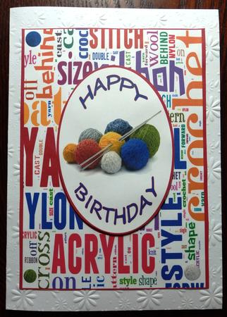 A4 Birthday Card for a Knitting/crochet Addict by Helen Gomm