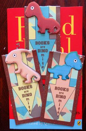 Cute Dinosaur Magnetic Bookmarks by Helen Gomm