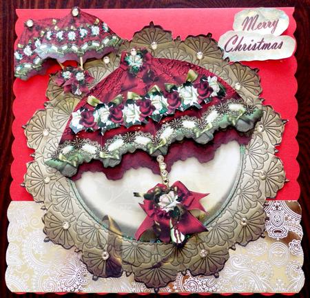Beautiful Christmas Vintage Umbrella by Helen Gomm