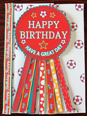 Liverpool Rosette Over Edge All Ages Birthday Father's Day by Helen Gomm