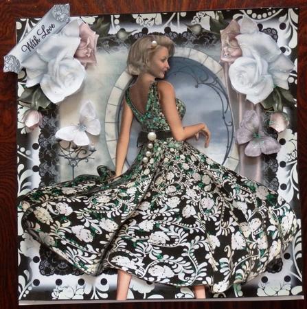 The White Rose Dress Card Front Kit by Helen Gomm