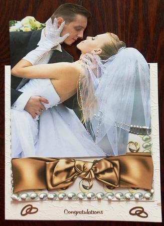 Bride & Groom Over the Edge Card by Helen Gomm