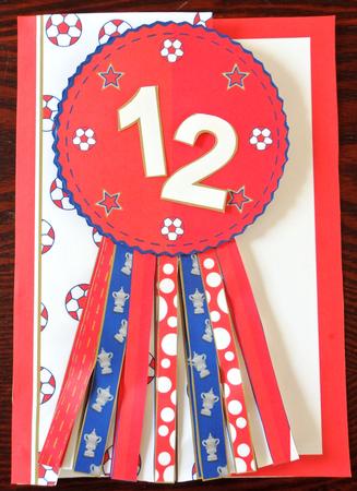 Arsenal Rosette Over the Edge All Ages Birthday Father's Day by Helen Gomm