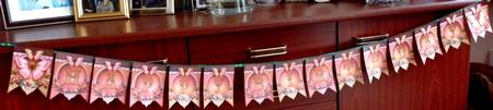 Happy Birthday Banner Pink Butterflies by Helen Gomm