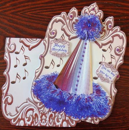 Silver & Purple Party Hat Shaped Card Mini Kit by Helen Gomm