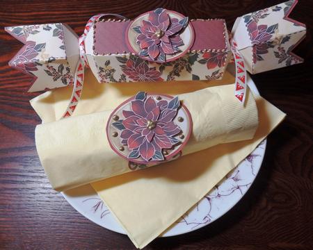Table Setting Christmas Red Poinsettias Mini Kit by Helen Gomm