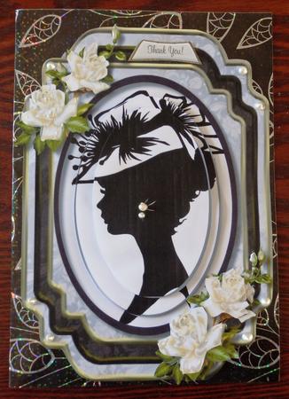 Beautiful Pyramid Silhouette Lady with White Roses. by Helen Gomm