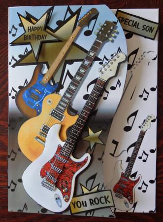 Rock It 8x8 or A5 Shaped Topper, Insert & Decoupage by Helen Gomm