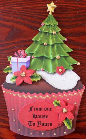 Christmas Tree Cupcake Shaped Card Kit by Helen Gomm