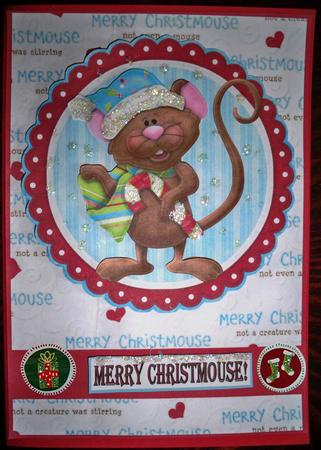 Christmouse Joy! Decoupage Card Front by Helen Gomm
