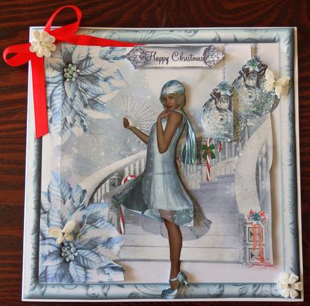 Beautiful Art Deco Christmas Card Front Kit by Helen Gomm