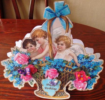 Angels Basket of Flowers by Helen Gomm