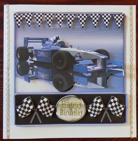 Bmw Racing Car Quick Card with Model Formula 1 Car by Helen Gomm
