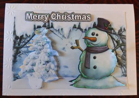 Snowman in Winter Wonderland A4 by Helen Gomm