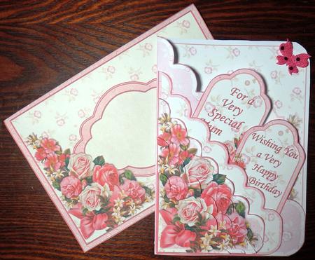 Vintage Roses Scallop Pocket Card Kit by Helen Gomm